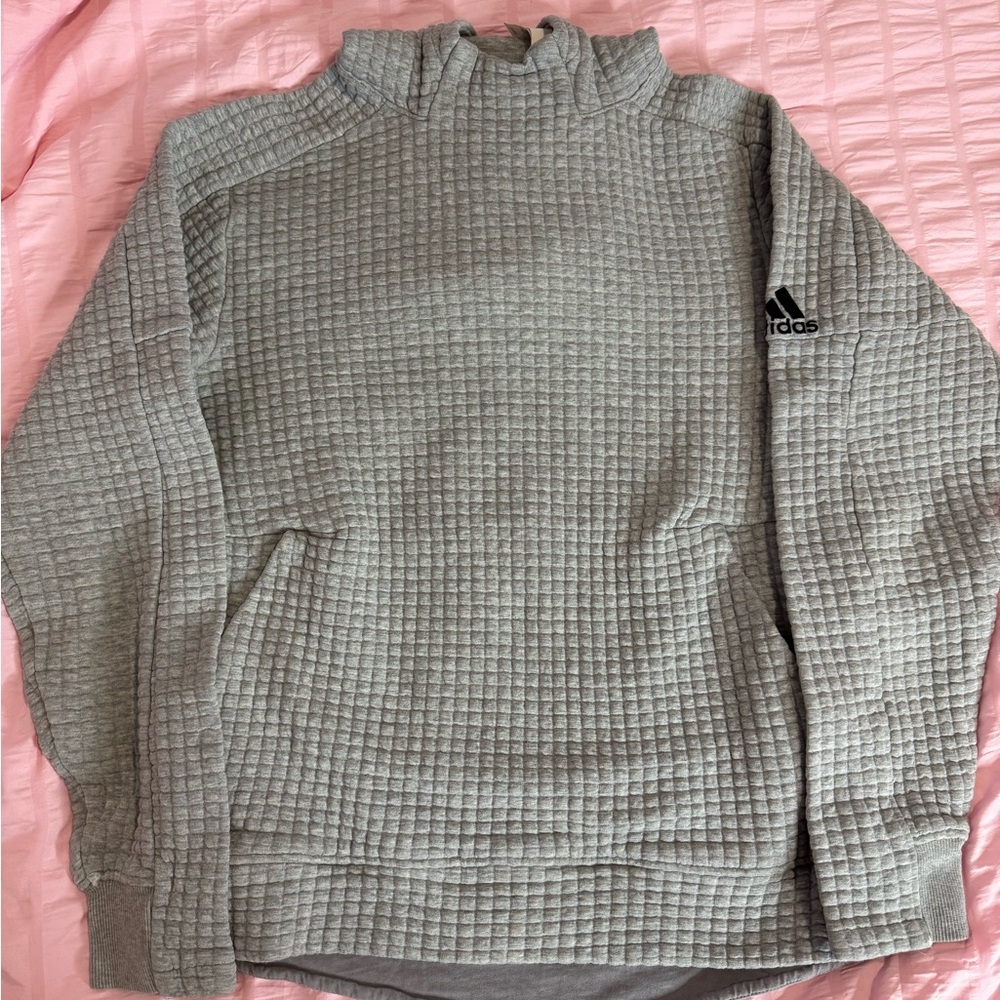 Adidas Textured Gray Turtleneck Sweater